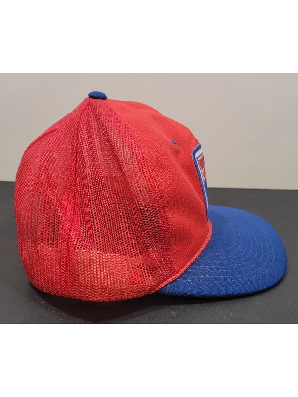 Vtg Carquest Hat Snapback Cap NFL Red/Blue 80's Auto Parts Stores w/Red Rope